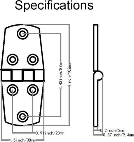Heavy Duty 316 Stainless Steel Marine Butt Hinge 4in, Marine Caravan Cabinet Shed Garden Wooden Door & Gate Cast Hinge Hardware (4inx1.5in-4Pcs) in Saudi Arabia
