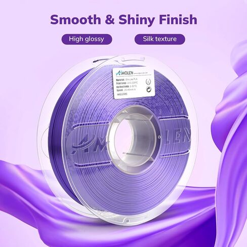 AMOLEN PLA 3D Printer Filament, PLA Filament 1.75mm Silk Black Shiny Red Gold Filament, 3D Printing Filament 1KG/2.2lb in Kuwait
