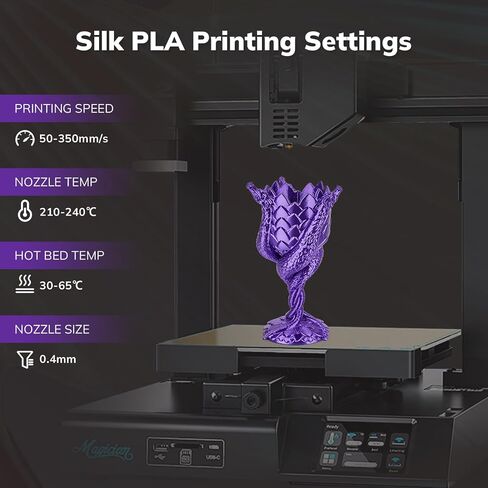 AMOLEN PLA 3D Printer Filament, PLA Filament 1.75mm Silk Black Shiny Red Gold Filament, 3D Printing Filament 1KG/2.2lb in Kuwait