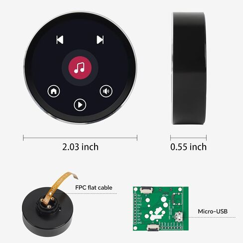 ESP32-C3 Development Board Round Knob Display 1.28 Inch 240×240 IPS TFT LCD for LVGL WiFi BLe Uart Rotary Display (Silver) in Saudi Arabia