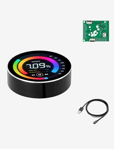ESP32-C3 Development Board Round Knob Display 1.28 Inch 240×240 IPS TFT LCD for LVGL WiFi BLe Uart Rotary Display (Silver) in Saudi Arabia