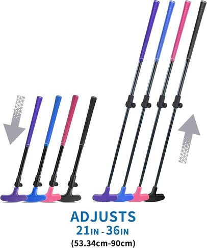Kofull Kids Putter 4 أو 2 PCS ، Mini Golf Cutter قابل للتعديل إلى الارتفاع المثالي ، ومضايقات الجولف سهلة الاستخدام ، ومضيفات ثنائية الاتجاه لليد اليمنى أو اليسر in Kuwait