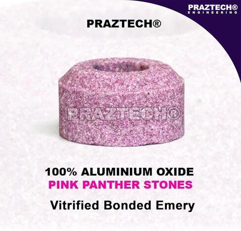 PRAZTECH® Premium Quality 11/16" Thread Sioux Valve Seat Grinding Stones Set | Pink Panther Aluminium Oxide Vitrified Bonded Emery | DIY Tool (28 Pcs Stones + Holder Drive Ball) in Saudi Arabia