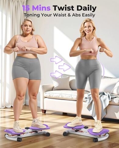 FEIERDUN Waist Twister Machine, Noiseless Ab Twister Board for Core Strength, Slim Waist and Toned Abs, Waist Twisting Machine for Home Gym Equipment for Women, 300 LBS Capacity in Saudi Arabia