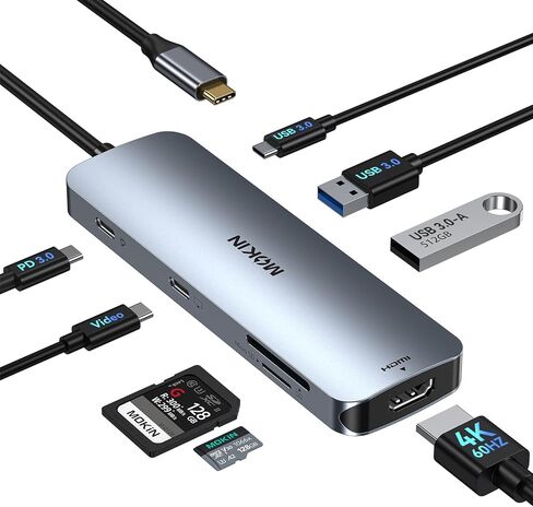 Docking Station for MacBook Pro Air,USB C Docking Station Dual Monitor,Dual HDMI Adapter Hub for Mac MacBook Pro with 2 HDMI(4K @60Hz), 3 USB3.0,SD TF Card Reader and 100W PD USB C Port in Kuwait