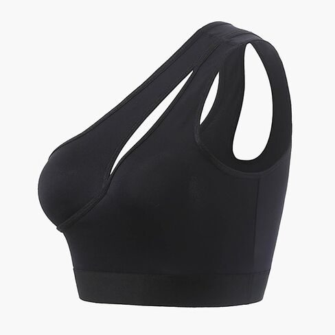 Sports Bras for Women One Shoulder Cutout Longline Padded Support Workout Crop Tops Wirefree Gym Yoga Tank Top in Saudi Arabia