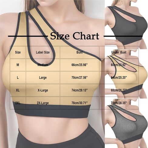 Sports Bras for Women One Shoulder Cutout Longline Padded Support Workout Crop Tops Wirefree Gym Yoga Tank Top in Saudi Arabia