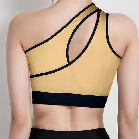 Sports Bras for Women One Shoulder Cutout Longline Padded Support Workout Crop Tops Wirefree Gym Yoga Tank Top in Saudi Arabia