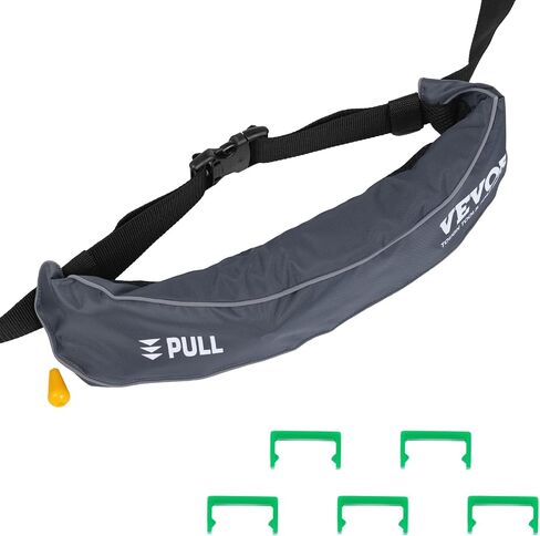VEVOR Manual Inflatable Belt Pack for Adults, 105N Buoyancy, Over 80 Pounds and Up to 59 in Waist Adjustable, Inflatable PFD Waist for SUP Paddelboarding, Kayaking (CO2 Cylinder Not Included) in Saudi Arabia