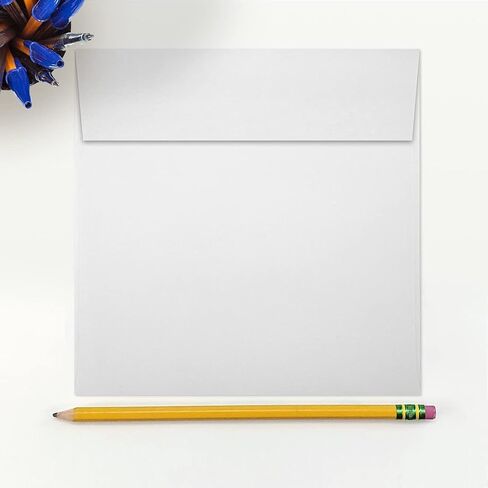 6 × 6 أظرف مربعة - 70 رطل. أبيض لامع (50 قطع) | مثالي للدعوات، والإعلانات، وبطاقات المعايدة والصور | 10910-50 in Kuwait