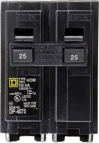 Square D Hom225 Homine Circuit Breaker ، Hom-Type ، 2-Pole ، 120/240VAC ، 25-AMP in Saudi Arabia