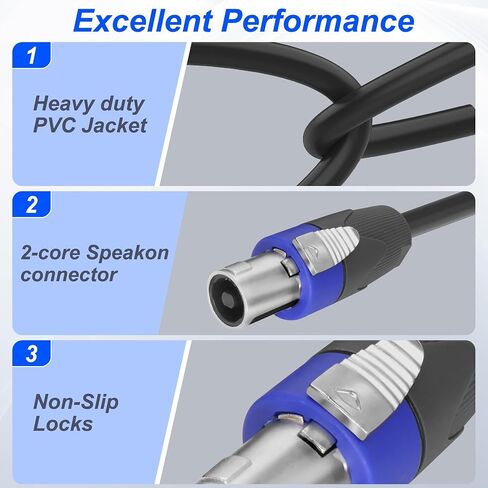 XMSJSIY Speakon Audio Snake Cable Speakon 8 Core to 2 Core x 4 Channel Speakon Splitter Speaker Connector Extension Wire with Twist Lock for NL8FC NL8FX NLT8X NL4FC NL4FX - 1M/3.28FT in Kuwait