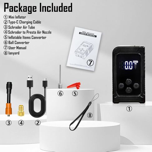 Mini Bike Tire Pump with Gauge 150PSI Portable Rechargeable Air Pump,Electric Air Pump with Presta and Schrader Valve for Road,Mountain Bike,E-Bike,Balls in Saudi Arabia