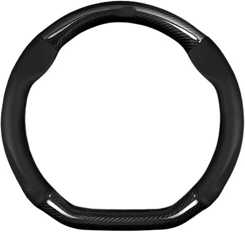 Car Carbon Fiber Pattern Pattern Ventilate Steering Wheel Cover Fit for Ford ST M-ondeo F150 Fit for Mustang Escape Edge for Fiesta Fit for Focus Kuga Ranger(O Style Saddle Brown) in Saudi Arabia