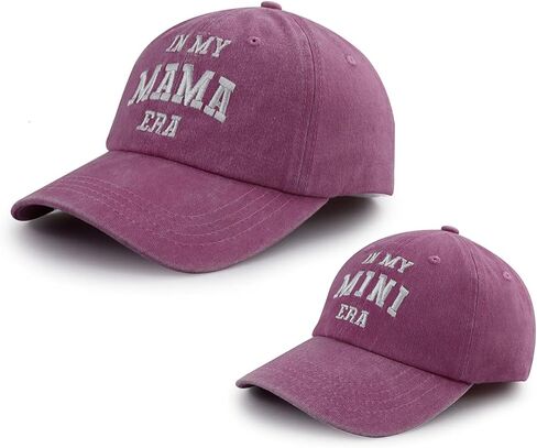 2PCS Mama and Mini Era Matching Hats for Women Kids, Adjustable Embroidered Cotton Mom Daughter Baseball Cap in Kuwait