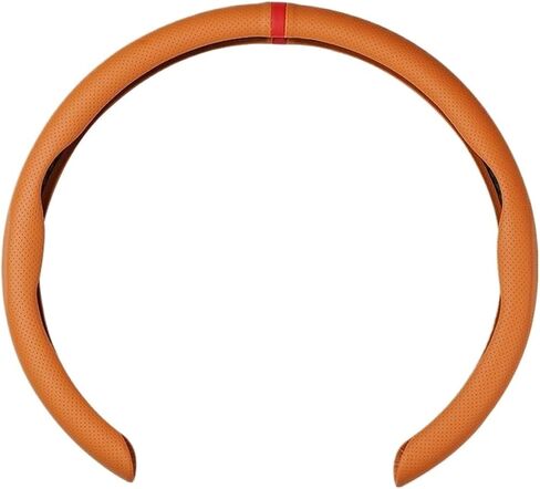 Leather Steering Wheel Cover, Universal for All Seasons, Perforated, Sweat Absorbing, Sports Card Style(Style 5) in Saudi Arabia