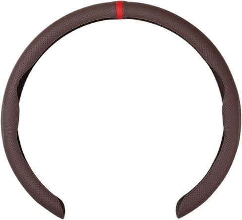 Leather Steering Wheel Cover, Universal for All Seasons, Perforated, Sweat Absorbing, Sports Card Style(Style 5) in Saudi Arabia