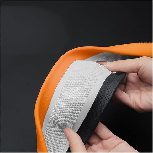 Suitable for Geely Galaxy Xingyao 8 Steering Wheel Cover, Ultra-Thin Sweat Absorbing Car Handle Cover(White+Mist Purple) in Saudi Arabia