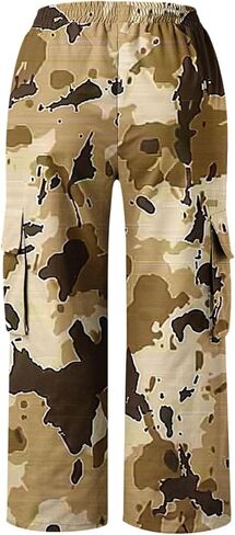 سراويل كابريس كابريس للسيدات سراويل المشي لمسافات طويلة غير رسمية سراويل سراويل صيف مموهة الجيوب المقطوعة in Kuwait