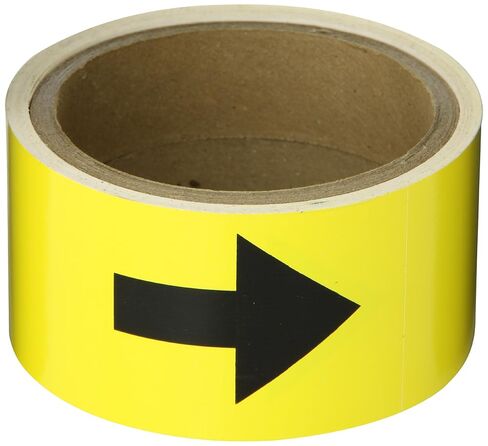 Brady 73948 علامات أنابيب الاقتصاد إلى GO ، B-736 ، 2 "ارتفاع × 12" عرض ، أسود على القصص الذاتي الصفراء-فيلم بلاستيكي ، أسطورة "السهم" (حزمة 25) in Kuwait