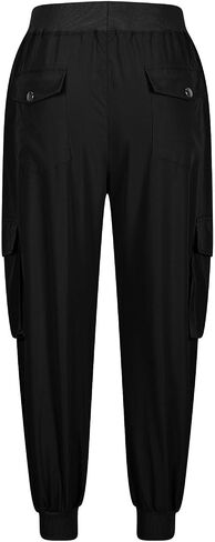 Women Outdoor Cargo Pants Lightweight Hiking Joggers Elastic Waist Athletic Sweatpant Casual Travel Pant with Pocket in Saudi Arabia