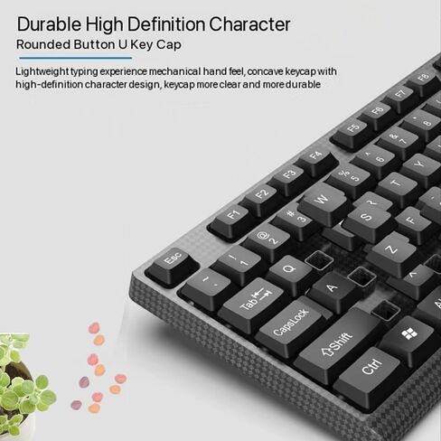 Wired Computer Keyboard, Plug Play USB, Large Number Pad, LED Indicators，Ergonomic, Foldable Stands,Anti-Wear Letters Full Size Keyboard,for Windows Mac PC Laptop-Black in Saudi Arabia