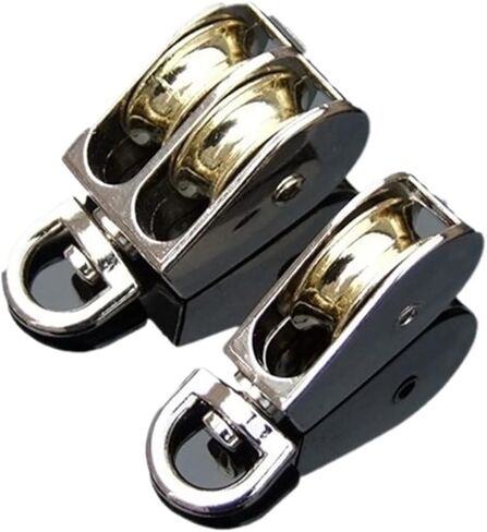Single Pulley Block Pulley Rope 1 PCS 36/48/52/58/75/86 Mm Lifting Rope Roller Pulley Wheel Climbing Mini Pulleys Metal Sheave Zinc Alloy(Moving-Double-58mm) in Saudi Arabia