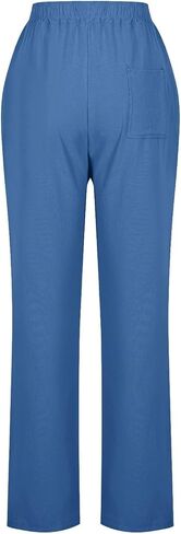 Straight Leg Pants for Woman Drawstring High Waisted Loung Pant Loose Beach Work Trousers with Pockets Resort Wear in Saudi Arabia
