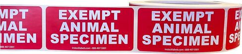 Exempt Animal Specimen Labels 1.5 x 3 Inch 500 Total Labels in Kuwait