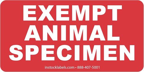 Exempt Animal Specimen Labels 1.5 x 3 Inch 500 Total Labels in Kuwait