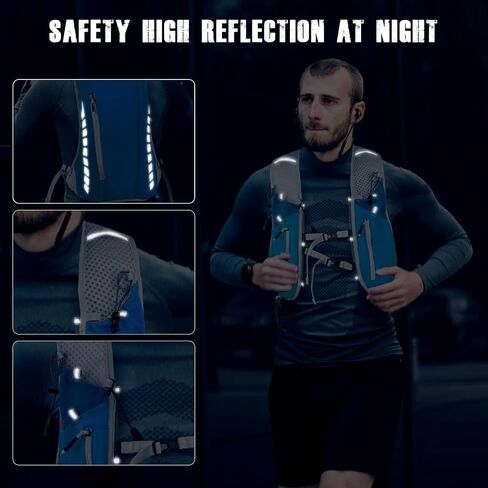 NONSAR Running Vest Backpack 7L, Running Vest for Men Women, Lightweight Pack with 500ml Soft Flask, Adjustable Chest Straps and Reflective Running Hydration Vest for Running Hiking Cycling Camping in Saudi Arabia