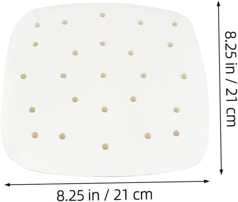 ABOOFAN Air Fryer Baking Paper Liners 100 Sheets Non-Stick Parchment Paper for Air Fryer Food-Grade Grease Resistant Sheets Suitable for Roasting Frying and Baking in Saudi Arabia