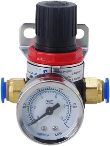 AR2000 G1/4 منظم ضغط الهواء المصغرة قابلة للتعديل صمام تقليل الضغط الهوائي مع مقياس الضغط المناسب لضاغط AR1500 BR3000 BR4000 10BAR (AR2000) in Kuwait
