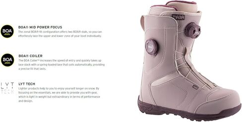 HEAD Women's Tiara LYT BOA Focus Insulated Flexible Foot-Conforming Lightweight All-Mountain Snowboard Riding Sports Lace-Up Boots w/Automatic Lace Tightening, Memory Foam Pads & Comfort Cuff in Saudi Arabia