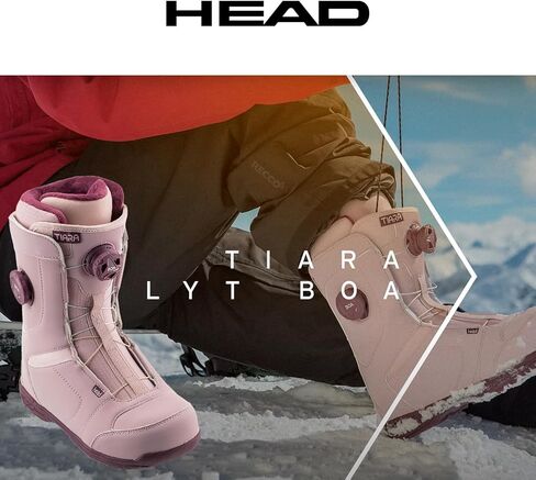 HEAD Women's Tiara LYT BOA Focus Insulated Flexible Foot-Conforming Lightweight All-Mountain Snowboard Riding Sports Lace-Up Boots w/Automatic Lace Tightening, Memory Foam Pads & Comfort Cuff in Saudi Arabia
