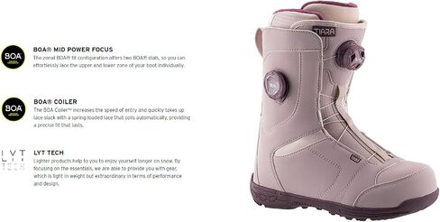 HEAD Women's Tiara LYT BOA Focus Insulated Flexible Foot-Conforming Lightweight All-Mountain Snowboard Riding Sports Lace-Up Boots w/Automatic Lace Tightening, Memory Foam Pads & Comfort Cuff in Saudi Arabia
