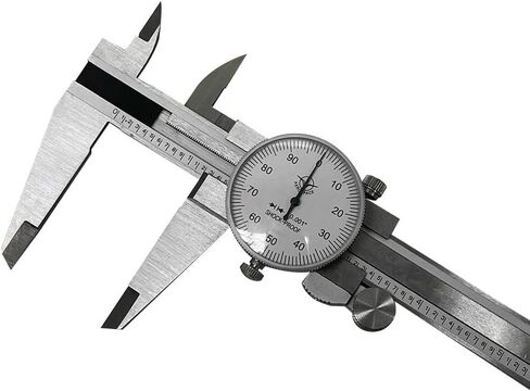 8" Dial Caliper 0.001 Graduation Stainless Steel Shockproof with Plastic Case in Saudi Arabia