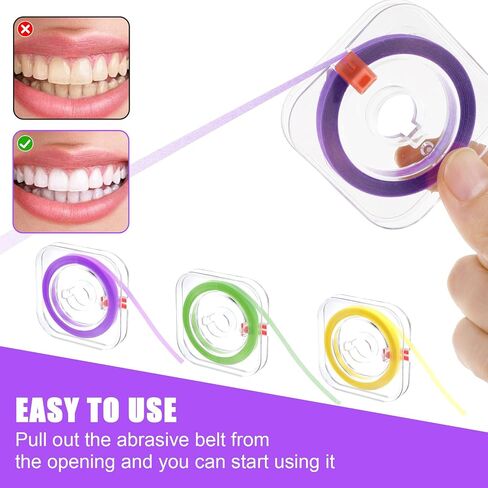 4PCS Dental Polishing Strips Kit Professional and Home Use Tooth Sanding Grinding Tool for Chipped Teeth Abrasive Supplies for Deep Cleaning Cuttable Oral Care Floss File in Saudi Arabia