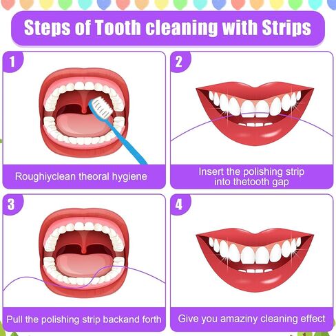 4PCS Dental Polishing Strips Kit Professional and Home Use Tooth Sanding Grinding Tool for Chipped Teeth Abrasive Supplies for Deep Cleaning Cuttable Oral Care Floss File in Saudi Arabia