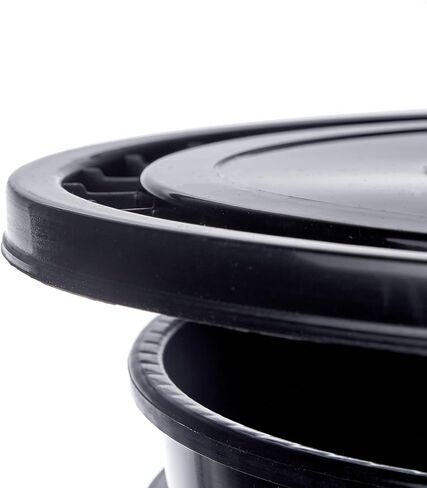 Hudson Exchange Premium 7 Gallon Bucket, HDPE (1 Pack - Flat Lid Included, Black) in Saudi Arabia