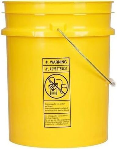 House Naturals 5 Gallon Food Grade Plastic Bucket with Air Tight Screw on Lid Made in USA Container (Yellow Bucket with Aqua Lid) in Saudi Arabia
