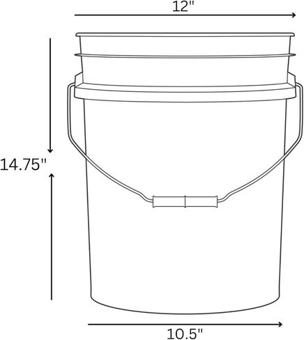 House Naturals 5 Gallon Food Grade Plastic Bucket with Air Tight Screw on Lid Made in USA Container (Yellow Bucket with Aqua Lid) in Kuwait