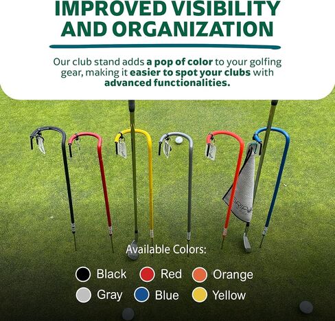 Stainless Steel Golf Club Stand. Made in The USA with Stainless Steel & Industrial Grade Vinyl coverings to Protect Your Clubs & Bag. Available in 6 in Saudi Arabia