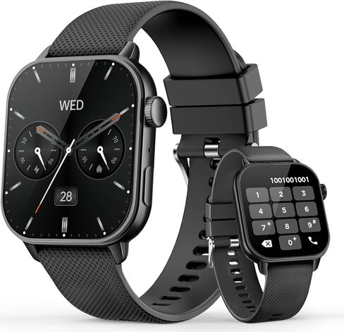 Smart Watch for Men Women(Answer/Make Calls), 1.85'' AMOLED HD Always On Display, Smartwatch with Calories/Heart Rate/Sleep Monitor, 100+ Sports Modes Fitness Tracker, IP68 Waterproof Pedometer, Pink in Saudi Arabia