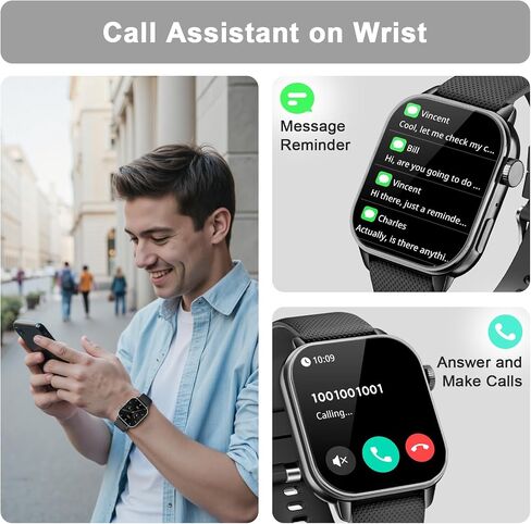 Smart Watch for Men Women(Answer/Make Calls), 1.85'' AMOLED HD Always On Display, Smartwatch with Calories/Heart Rate/Sleep Monitor, 100+ Sports Modes Fitness Tracker, IP68 Waterproof Pedometer, Pink in Saudi Arabia