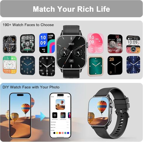 Smart Watch for Men Women(Answer/Make Calls), 1.85'' AMOLED HD Always On Display, Smartwatch with Calories/Heart Rate/Sleep Monitor, 100+ Sports Modes Fitness Tracker, IP68 Waterproof Pedometer, Pink in Saudi Arabia