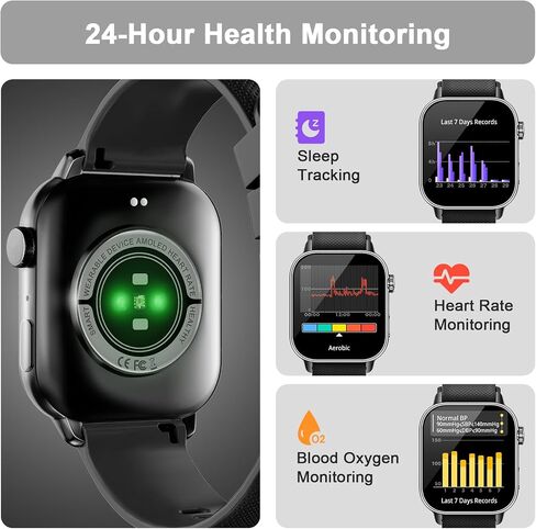 Smart Watch for Men Women(Answer/Make Calls), 1.85'' AMOLED HD Always On Display, Smartwatch with Calories/Heart Rate/Sleep Monitor, 100+ Sports Modes Fitness Tracker, IP68 Waterproof Pedometer, Pink in Saudi Arabia