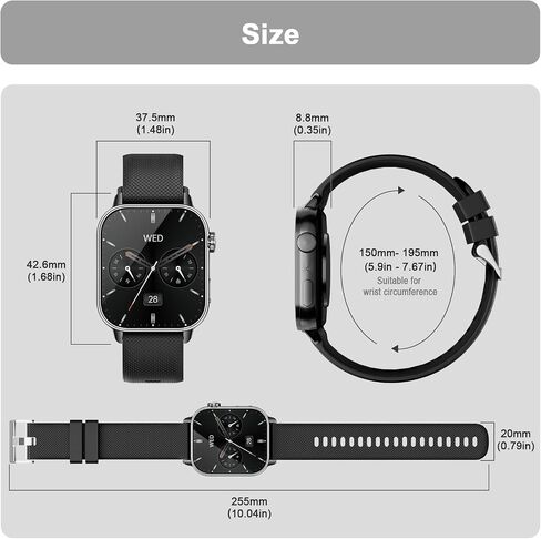 Smart Watch for Men Women(Answer/Make Calls), 1.85'' AMOLED HD Always On Display, Smartwatch with Calories/Heart Rate/Sleep Monitor, 100+ Sports Modes Fitness Tracker, IP68 Waterproof Pedometer, Pink in Saudi Arabia
