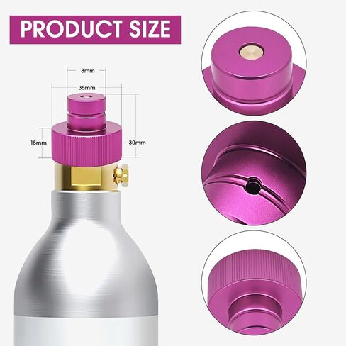 ZRDR CO2 محول إعادة الملء Quick Connect CO2 ، محول خزان CO2 مع مقياس الضغط لماكينة Terra الصودا الكربونية متوافقة مع أسطوانات CO2 وخزانات CGA320 (50 بوصة) in Saudi Arabia