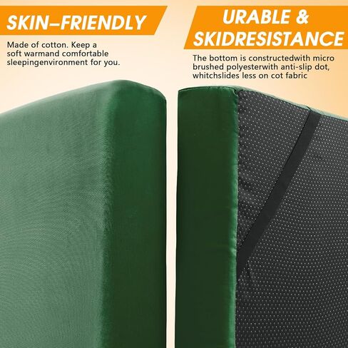 Cymula Camping Cot Mattress 2in memory foam foam pad ، soft dark dark dare non slip themping topper مع الاحتفاظ بالبالغين ، وسادة لفائف محمولة للسفر (البني الداكن 75 "x30") in Kuwait